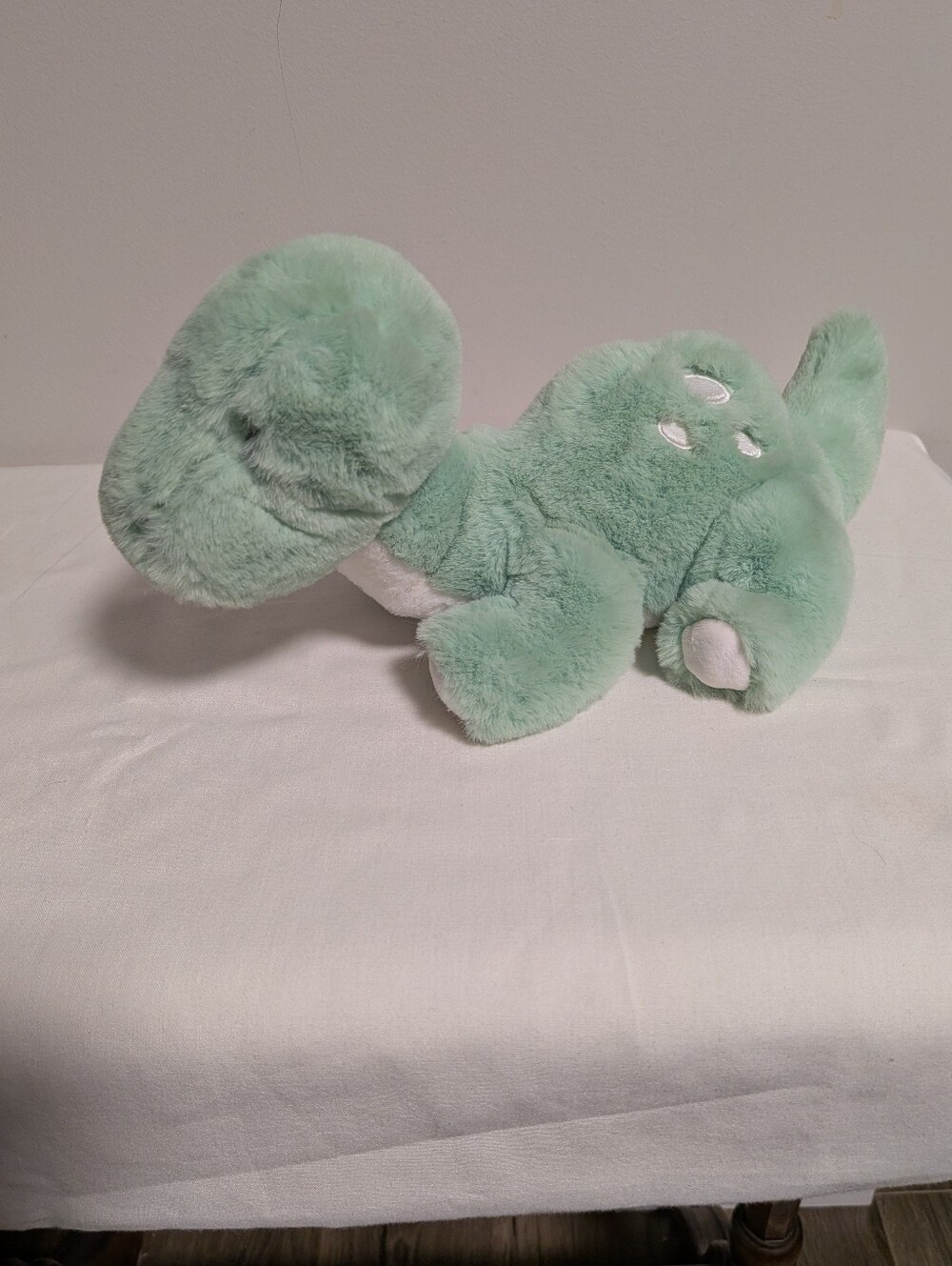 Gund Baby.Plush Mint Green Small Dinosaur Plush Toy. Floppy. Soft. EUC 11 Inches